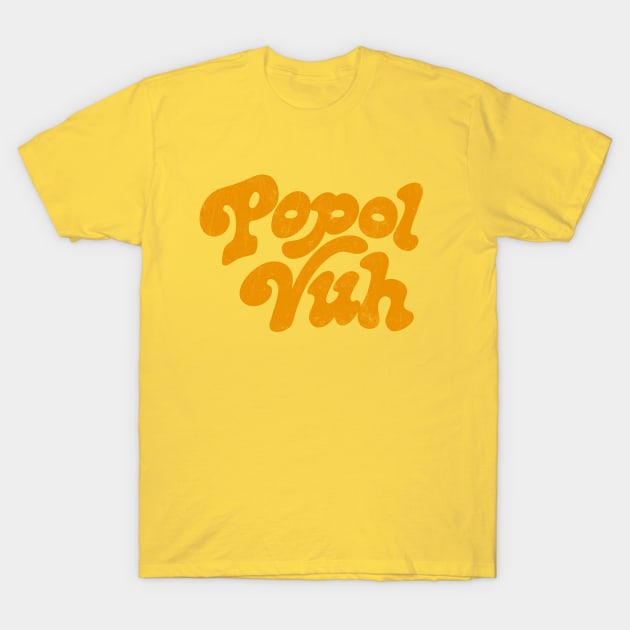 Popol Vuh /// Retro 70s Typography Design T-Shirt by DankFutura